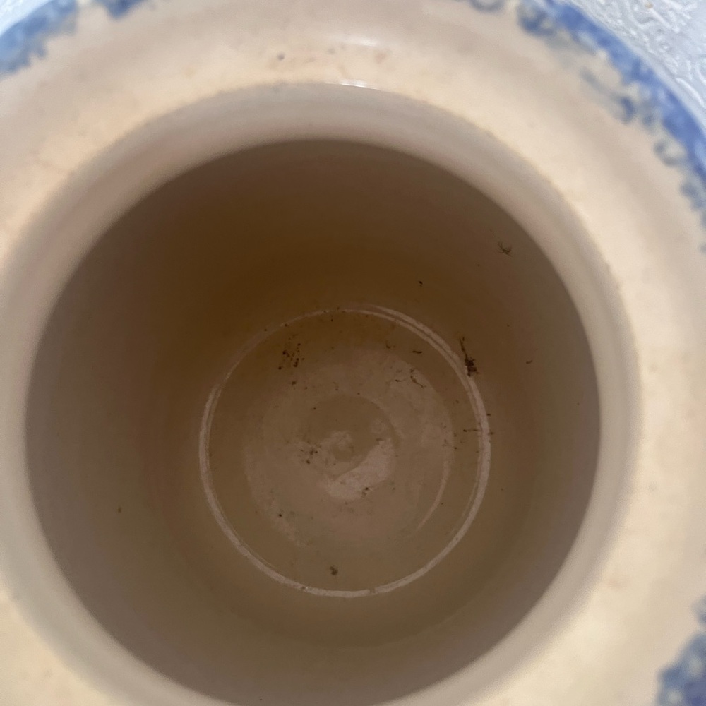 Floral Ceramic Vase with Blue Flowers - Picture 4 of 6